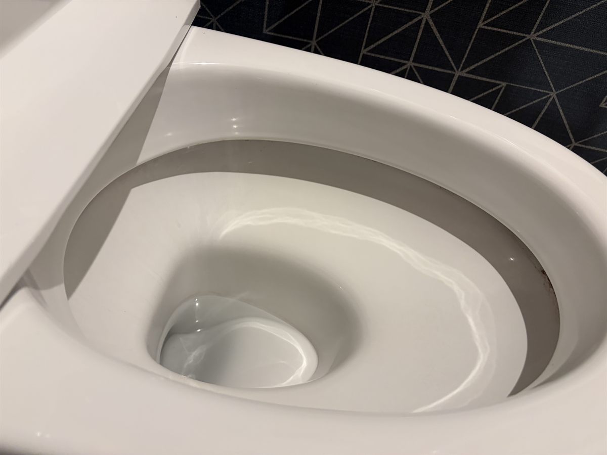 クリーニング後のトイレ便器の内部